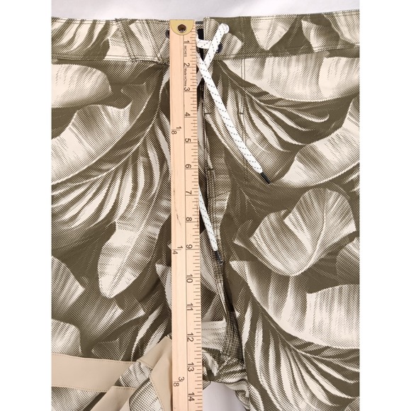Hurley Phantom Board Shorts Tropical Leaf Print Khaki Tan Men's Size 36 - Picture 4 of 9